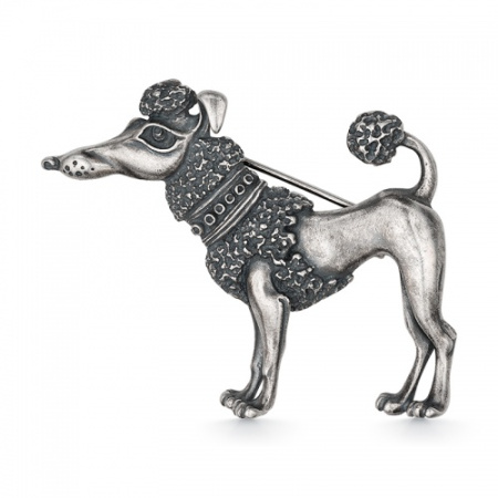 Брошь из серебра «Пудель»