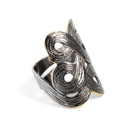 Кольцо серебряное с позолотой