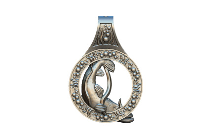 Серебряная подвеска «Жемчужная щука»