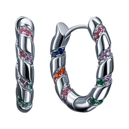 Серьги из серебра с фианитами