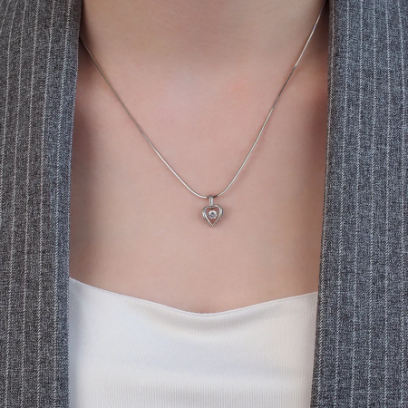 Подвеска из серебра «Сердечко» с танцующими фианитами