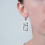 Серьги из серебра «Кот, Борман» кошка силуэт
