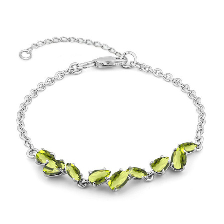 Браслет из серебра с хризолитом