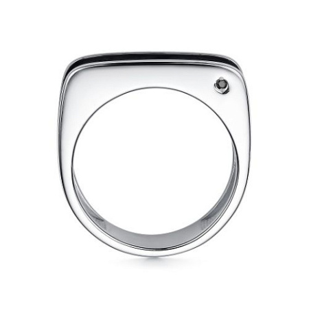 Серебряное кольцо с черным бриллиантом