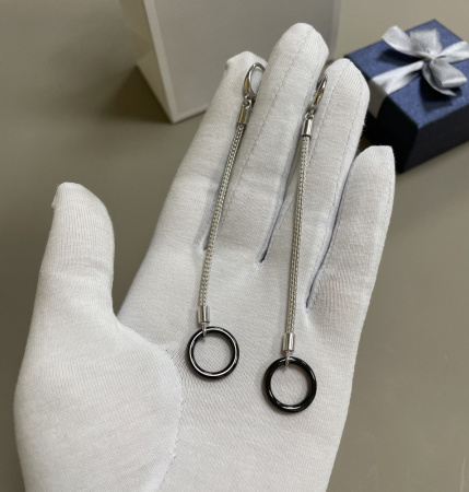 Серьги из серебра «Круг»