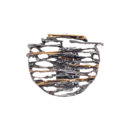 Кольцо из серебра с позолотой