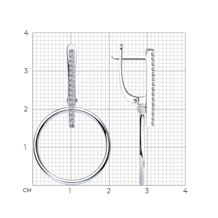 Серьги из серебра с фианитами