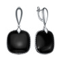 Серебряные серьги с ониксом