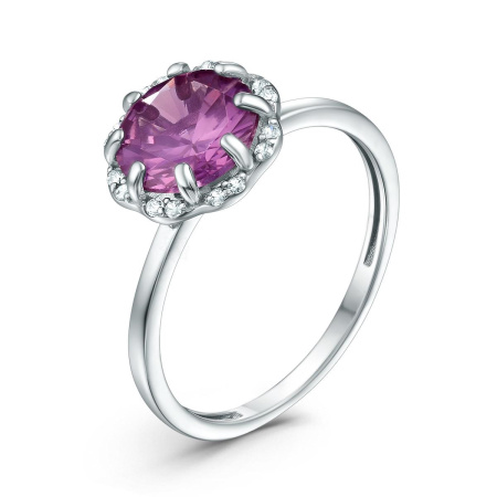 Серебряное кольцо с александритом и фианитами