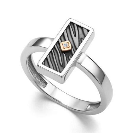 Кольцо из серебра с бриллиантом