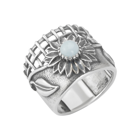 Серебряное кольцо «Подсолнух» с виоланом