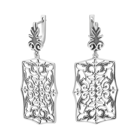 Серьги женские из серебра 925 Самарканд восточный орнамент крупные