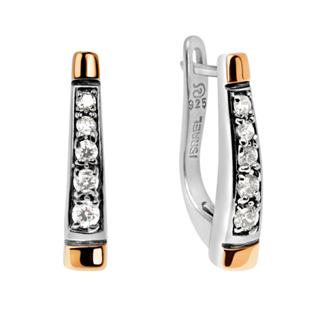 Серебряные серьги с фианитом