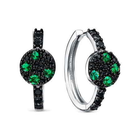 Серебряные серьги со шпинелью и кубическим цирконием