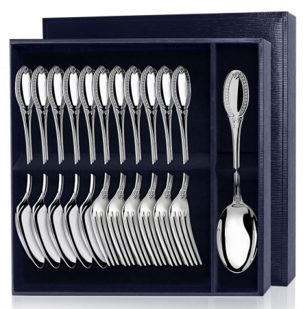 Серебряный набор «Император» 12 предметов ложки и вилки