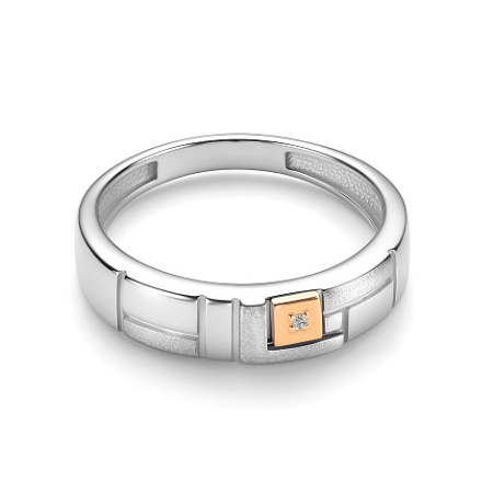 Серебряное кольцо с бриллиантом