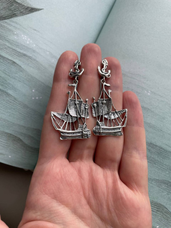 Се6ребряные серьги «Корабли»