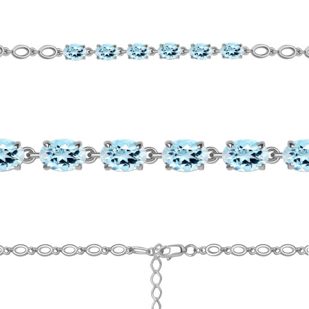 Браслет из серебра с топазами