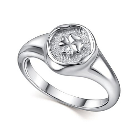Кольцо из серебра с бриллиантами «Клевер»