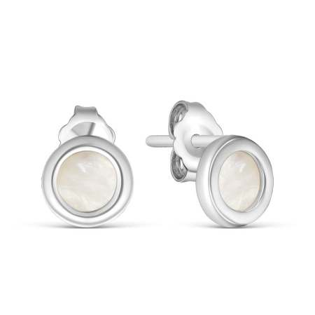 Серьги-пусеты из серебра с перламутром