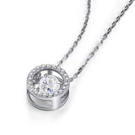 Колье из серебра с горным хрусталем и фианитами