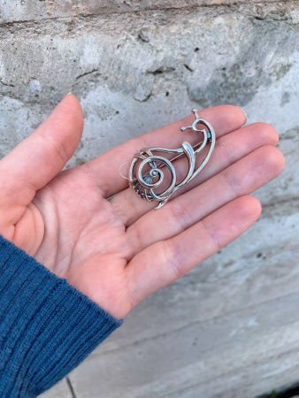 Брошь «Улитка» из серебра