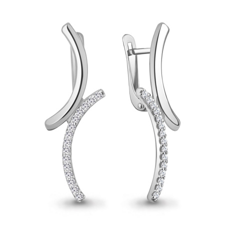 Серьги из серебра с фианитами