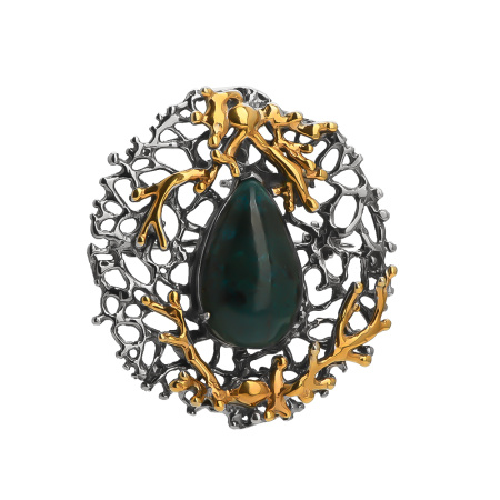 Крупная брошь подвеска из серебра