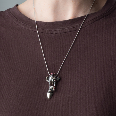 Подвеска из серебра с эмалью «Колючая семейка»