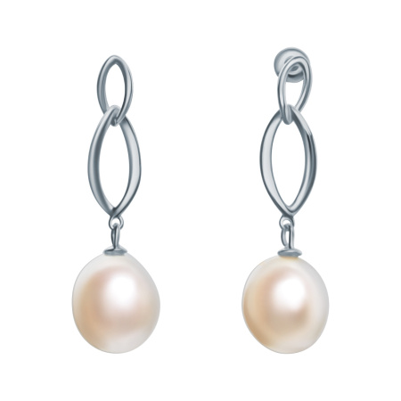 Серьги из серебра с жемчугом