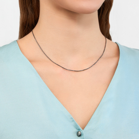 Серебряная цепь с чернением «Колосок»