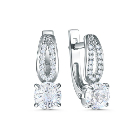 Серьги из серебра с фианитами
