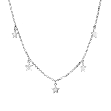 Колье серебряное с эмалью «Звезды»