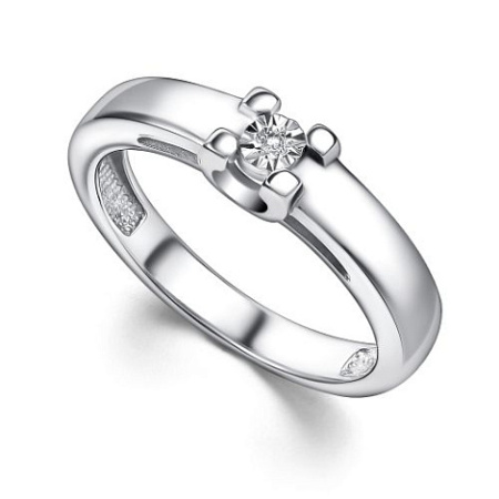 Серебряное кольцо с бриллиантом
