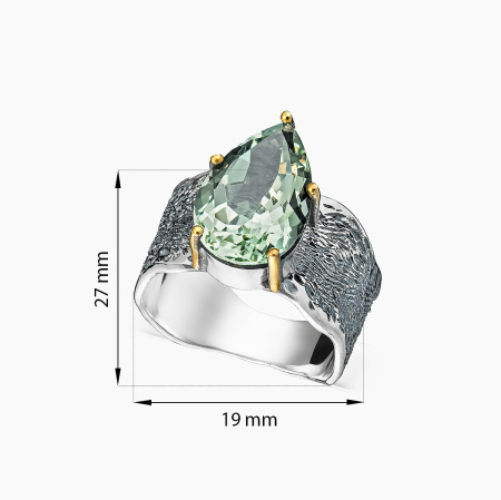 Серебряное кольцо «Мятный Лист»