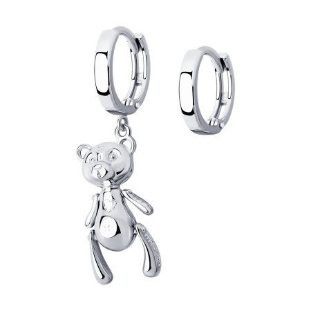 Серьги из серебра «Медведь»