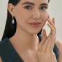 Серьги из серебра с горным хрусталем и фианитами