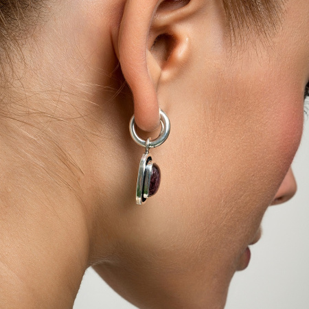 Серьги с турмалином из серебра