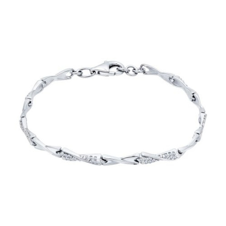 Браслет из серебра с фианитами