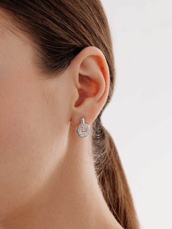 Серьги из серебра с бриллиантом