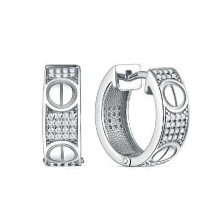 Серьги из серебра с фианитами «Гвоздь»