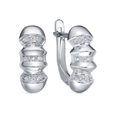 Серебряные серьги с фианитами