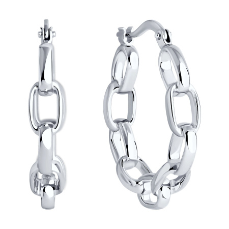 Серьги из серебра «Цепи»