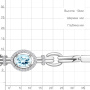 Браслет из серебра с топазом и фианитами