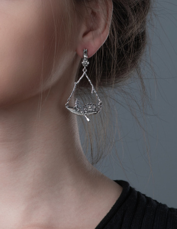 Серьги «Спасай, Мазай!» из серебра