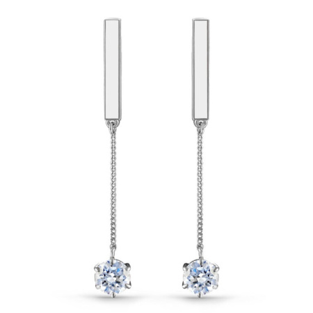 Серьги из серебра с фианитами