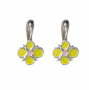 Серебряные серьги с эмалью «Жёлтые цветы»