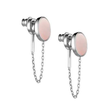 Серебряные серьги-гвоздики с перламутром