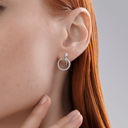Серьги из серебра Змеи