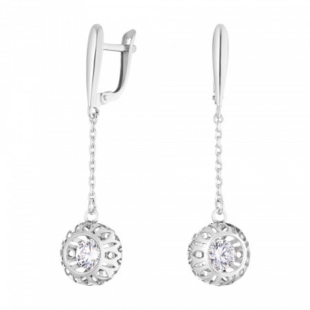 Серьги серебряные с фианитами